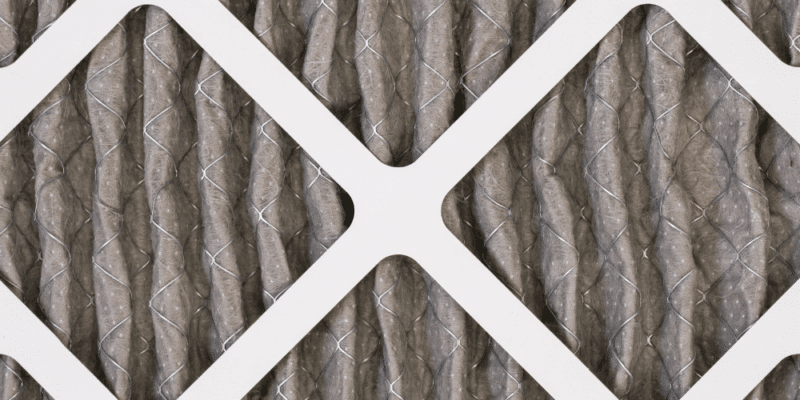 dirty air filter being using in a home