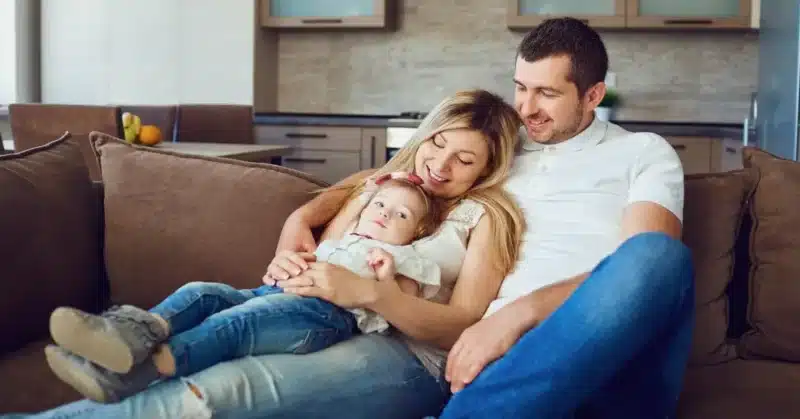 Family Relaxing on Couch