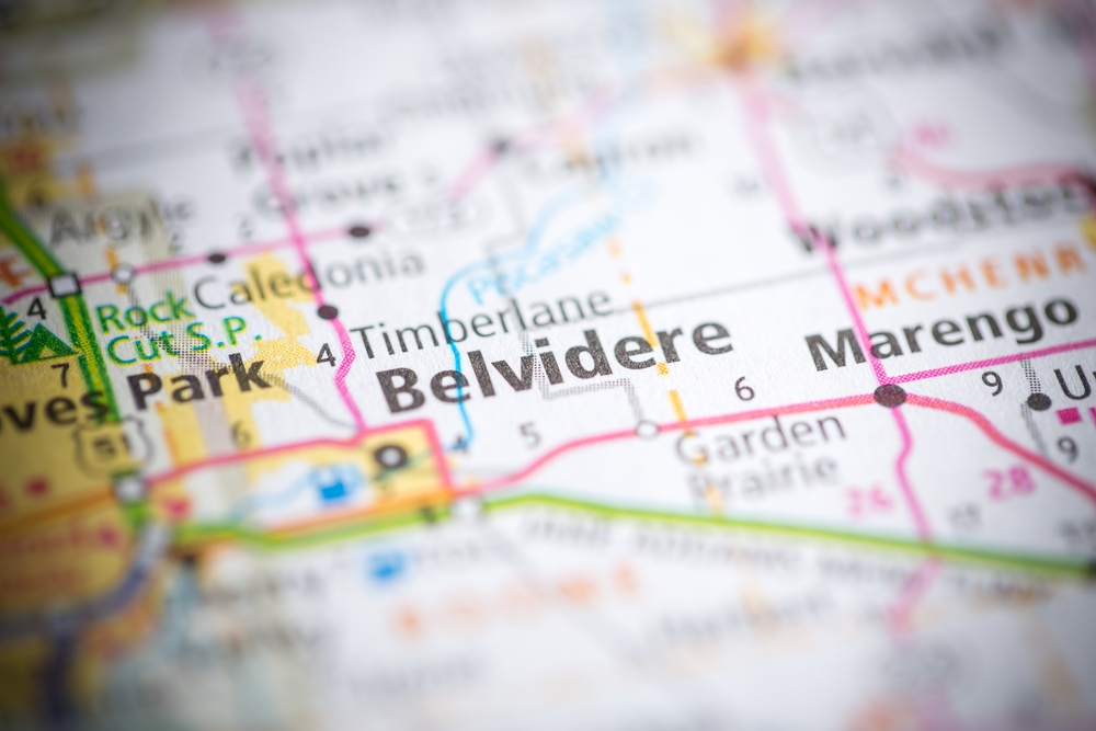 Belvidere, IL Map