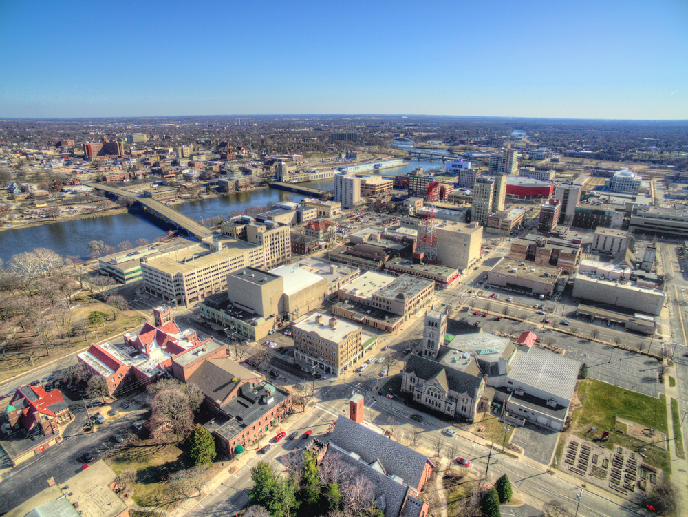 Downtown Rockford Illinois Sky View